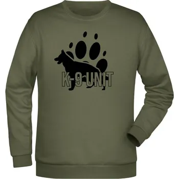 Pánská mikina Mikina K9 UNIT - tlapa - olivová