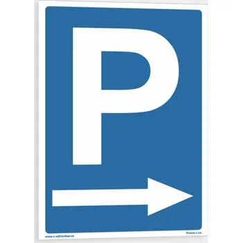 Dopravní značení Cedule označující parkovací místo vpravo Samolepka 210 x 297 mm (A4) tl. 0.1 mm - Kód: 08585