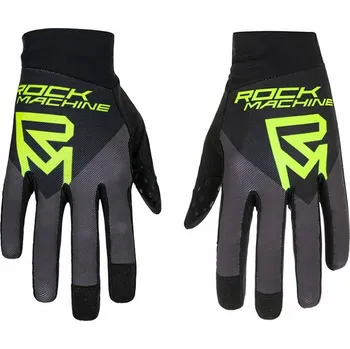 Cyklistické rukavice dlouhoprsté rukavice ROCK MACHINE Race černo/zelené