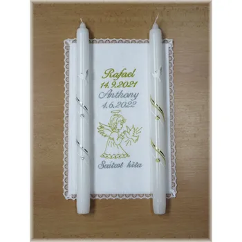 rouška Křestní sada vzor 71 - rouška, svíce