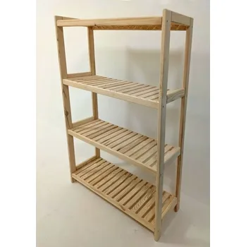 regál Dřevěný regál, 4 police, 133 x 70 x 33 cm