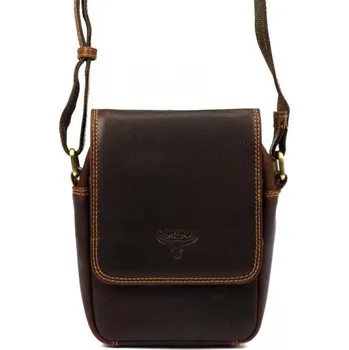 Pánská aktovka Pánská kožená taška s klopou Warvick, světle hnědá