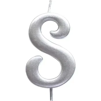Dortová svíčka Narozeninová svíčka stříbrná číslo 8