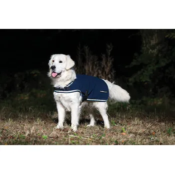 Obleček pro psa RAMBO Deka pro psy Waterproof Fleece RAMBO, navy/beige/blue XXL