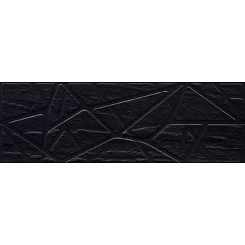 Obklad Titanium nero kratka struktura rekt. mat - obkládačka rektifikovaná 25x75 černá 158096