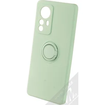 Pouzdro na mobilní telefon 1Mcz Grip Ring Skinny ochranný kryt s držákem na prst pro Xiaomi 12 Pro mátově zelená (mint green)