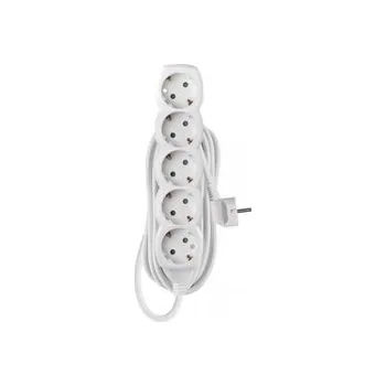 Prodlužovací kabel Prodlužovací kabel 5 m / 5 zásuvek / bílý / PVC / 1,5 mm2 SCH