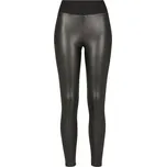 Ladies Faux Leather High Waist Leggings - black XL