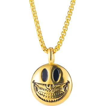Přívěsek Náhrdelník z chirurgické oceli Skull Smiley