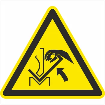 Nebezpečí přimáčknutí mezi stroj a obrobek ISO 7010 samolepící vinylová fólie 100 x 100 mm