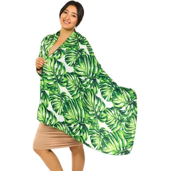 Šátek Himalife Maxi šátek Monstera - zelená s bílou