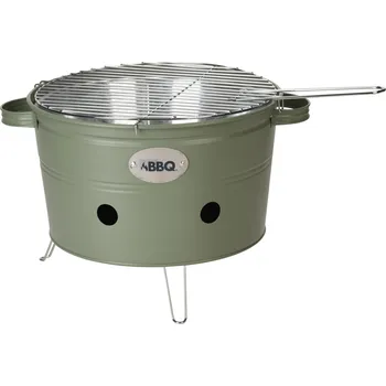 Zahradní gril H&L Přenosný gril Bucket ø 34,5cm, zelený