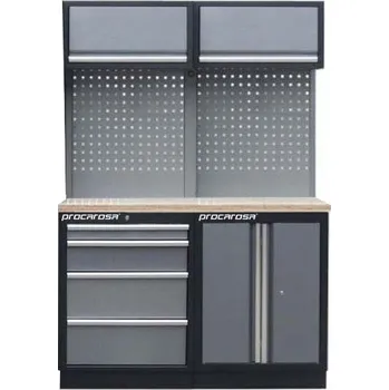 Procarosa® Sestava dílenského nábytku Procarosa PROFI TGCW-0400 Pracovní deska:: dřevěná
