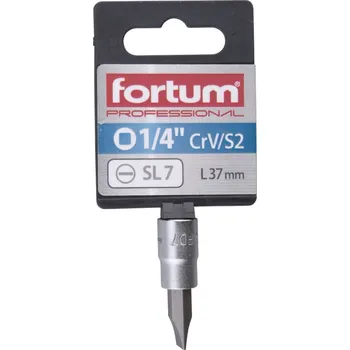 Gola hlavice hlavice zástrčná 1/4&#039; hrot plochý, 7mm, L 37mm