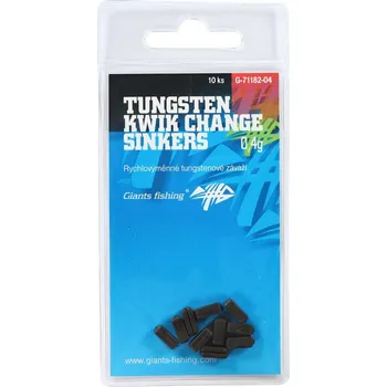 Rybářský háček 10ks - Rychlovýměnné Zátěže Giants Fishing Tungsten Kwik Change Sinkers Hmotnost 0,4gr