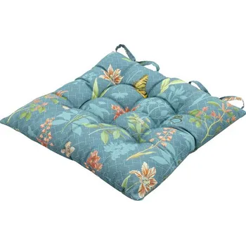 Podsedák Sedák prošívaný 46 x 46 cm Clea modrý s květy