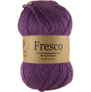 Příze Borgo de Pazzi Fresco 70 Fialová (Přírodní příze Fresco 70 Fialová)