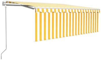 Markýza vidaXL 3069308 markýza 4 x 3 m žlutá/bílá