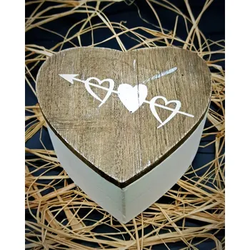Dárková taška Dřevěný box- Srdce