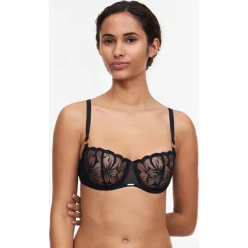 Souprava dámského spodního prádla Podprsenka bardotka CHANTELLE (12M5-02), Velikost 80F, Barva černá