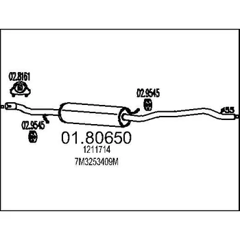 Auto-moto Střední tlumič výfuku MTS 01.80650