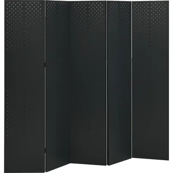 Paraván vidaXL Paraván 5dílný 200 x 180 cm 2 ks černý
