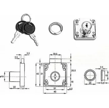 Nábytkové kování SISO 14.01.052-2 Zámek