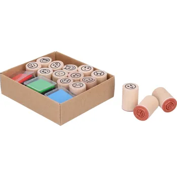 Dětské razítko Wiky Dřevěná razítka na obličej 15 ks + inkoust 3 ks