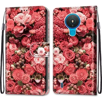 Náhradní kryt pro mobilní telefon VSECHNONAMOBIL 31958 ART Peňaženkový kryt Nokia 1.4 ROSES