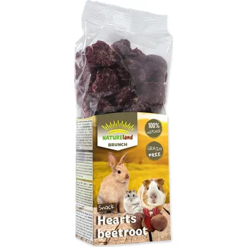 Krmivo pro hlodavce Nature Land Brunch srdíčka s červenou řepou 150 g