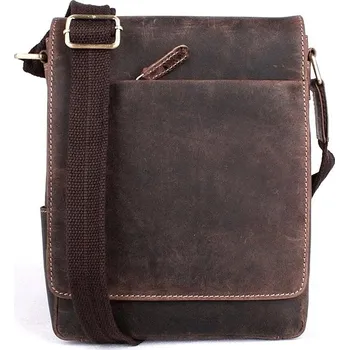 HGL (Německo) Středně velká pánská kožená crossbody taška HGL no. 6025 tmavěhnědá