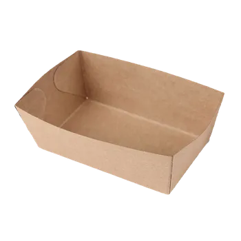 Jednorázové nádobí EcoPack Papírová miska EKO na hranolky / fast food 180x130x80 mm kraft 100 ks