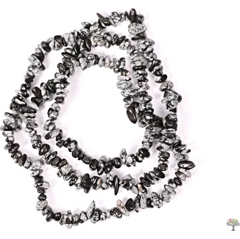 Náhrdelník Magieprirody.cz Náhrdelník sekaný dlouhý - Obsidián - tromlovaný #47 - z přírodních kamenů