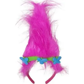Funny Fashion Čelenka s růžovými vlasy trol Karnevalový doplněk Funny Fashion Čelenka s růžovými vlasy trol