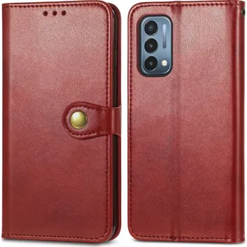 Pouzdro na tablet VSECHNONAMOBIL 33355 LEATHER BUCKLE Peňaženkový obal OnePlus Nord N200 5G červený