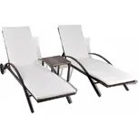 vidaXL Polyratanová zahradní lehátka se…