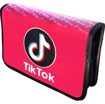 Penál Penál školní 1-patrový 2 chlopně Tik Tok Barva: coca red