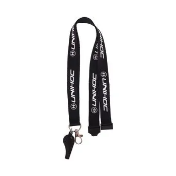 Unihoc Coach whistle black with lanyard píšťalka černá