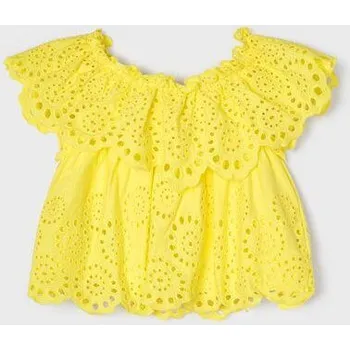 Dívčí tričko žlutá dívčí halenka s madeirou Mayoral 3133-41 velikost 128