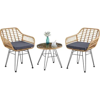 Zahradní sestava Casarredo Zahradní set VARDEN (1x stůl + 2x křeslo) hnědý