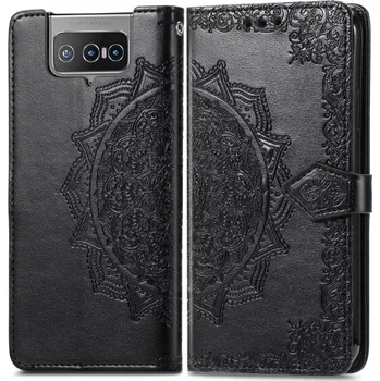 Pouzdro na tablet VSECHNONAMOBIL 35396 ART Peňaženkový kryt Asus Zenfone 8 Flip (ZS672KS) ORNAMENT černý