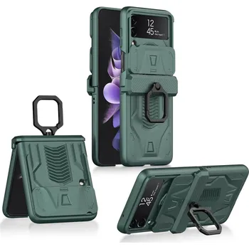 Pouzdro na mobilní telefon GKK 43647 GKK CAMSHIELD Ochranný kryt pro Samsung Galaxy Z Flip 3 5G zelený