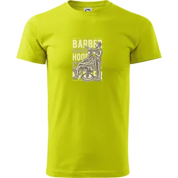 Barber Brotherhood - Klasické pánské triko vyšší gramáže - 3XL ( Limetková )