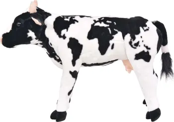 Plyšová hračka vidaXL Stojící kráva černobílá XXL