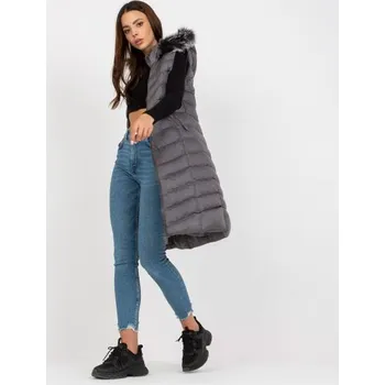 Dámská vesta Dámská vesta s prošíváním RUE PARIS tmavě šedá