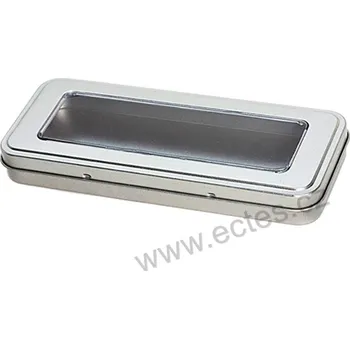 Penál SILVER WINDOW 053 stříbrná mat s průhledem