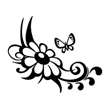 Samolepící dekorace SAMOLEPKA Květina dekor 029 pravá (01 - černá) NA AUTO, NÁLEPKA, FÓLIE, POLEP, TUNING, VLASTNÍ TEXT, TISK, AUTOSAMOLEPKY.cz, POLEPY, OBRÁZEK, LOGO, SAMOLEPKY