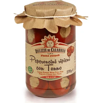 Omáčka Chilli papričky plněné tuňákem 270g Delizie di Calabria
