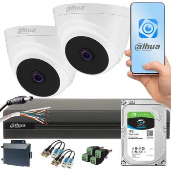 Bezpečnostní kamera DAHUA COOPER XVR 16CH+HDD+2 X 2MPX KOPULOVÁ KAMERA DOHLEDOVÁ SADA