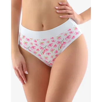 Dámské oblečení Dámské kalhotky Gina 10267P bílá/růžová XL/XXL